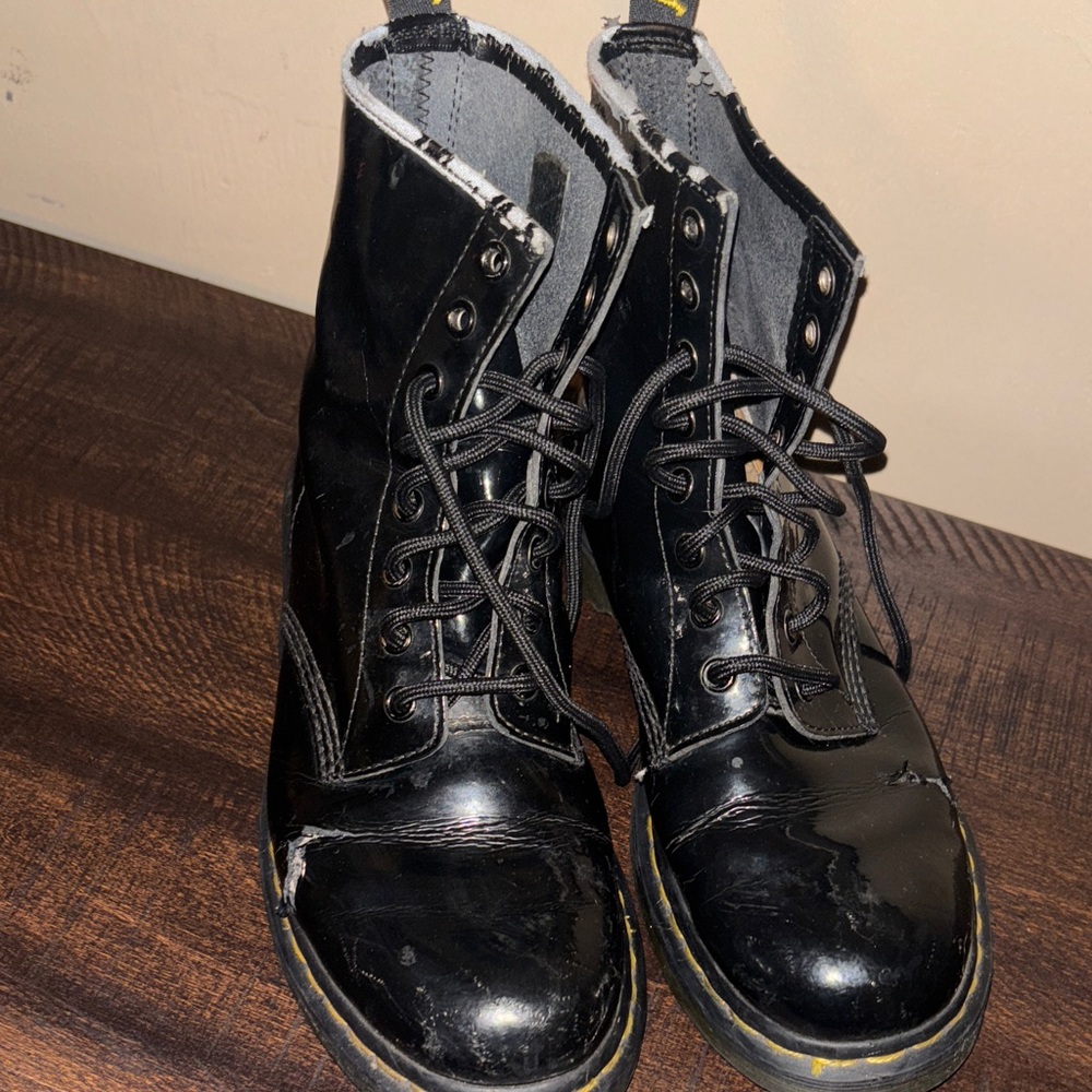 Dr. Martens Shiny Black Combat Boots